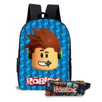 Kit Mochila com Estojo Escolar Infantil do Roblox Menino e Menina