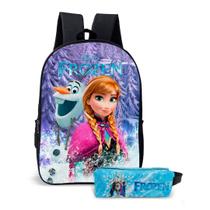 Kit Mochila com Estojo Escolar Infantil Frozen Menina Elsa e Ana Kit Mochila com Estojo Escolar Infantil Frozen Menina Elsa e Ana