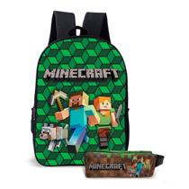 Kit Mochila com Estojo Escolar Infantil Game Minecrafit Menino e Menina Kit Mochila com Estojo Escolar Infantil Game Minecrafit Menino e Menina
