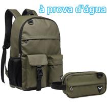 Kit Mochila Com Estojo Juvenil Escolar Reforçada Trabalho