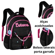 Kit Mochila Com Garrafa Rosa Escolar Da Youtuber Luluca