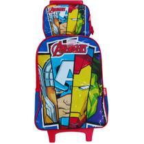 Kit Mochila Com Lancheira Dos Vingadores Infantil Azul - Luxcel
