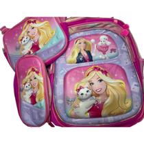 Kit mochila com lancheira e estojo de personagens femin