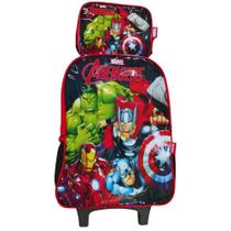 Kit Mochila Com Lancheira Vingadores Infantil Preto - Luxcel