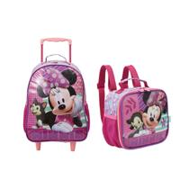 Kit Mochila com Rodas 14 Lancheira Minnie R2 - Xeryus