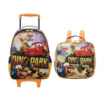 Kit Mochila com Rodas 16 Lancheira Carros R1 - Xeryus