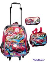 Kit Mochila com Rodas Carros estilo MACQUEEN com Lancheira e Estojo Kit Mochila com Rodas Carros estilo MACQUEEN com Lancheira e Estojo