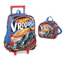Kit Mochila Com Rodas + Lancheira Infantil Hot Wheels Kit Mochila Com Rodas + Lancheira Infantil Hot Wheels
