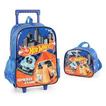 Kit Mochila com rodas + Lancheira Infantil Hot Wheels Original Kit Mochila com rodas + Lancheira Infantil Hot Wheels Original