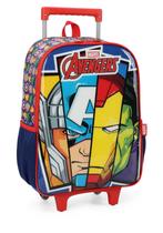 Kit Mochila com Rodas + Lancheira Térmica Avengers Azul - Luxcel