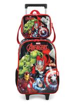 Kit Mochila com Rodas + Lancheira Térmica Avengers Preto - Luxcel Kit Mochila com Rodas + Lancheira Térmica Avengers Preto - Luxcel