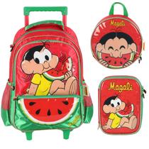 Kit Mochila com Rodinha, Lancheira e Estojo Box Turma da Mônica Magali - Luxcel