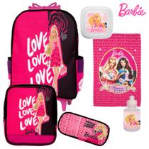 Kit Mochila com Rodinha Menina Barbie Reforçada e Acessórios Kit Mochila com Rodinha Menina Barbie Reforçada e Acessórios