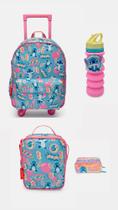 Kit Mochila com Rodinha Stitch AZUL CEU