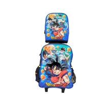 Kit Mochila com Rodinhas Dragon Ball Z Goku + Lancheira Térmica Escolar Kit Mochila com Rodinhas Dragon Ball Z Goku + Lancheira Térmica Escolar