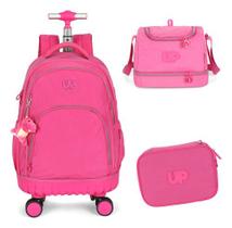 Kit Mochila Com Rodinhas Duplas 360 Crinkle Tactel Up4you