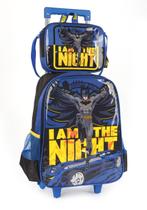 Kit Mochila Com Rodinhas e Lancheira Batman Azul