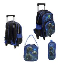 Kit Mochila Com Rodinhas E Lancheira + Estojo Young of Heart