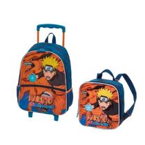 Kit Mochila Com Rodinhas e Lancheira Naruto Kurama - Pacific Kit Mochila Com Rodinhas e Lancheira Naruto Kurama - Pacific