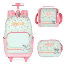 Kit Mochila Com Rodinhas Escolar Stitch E Angel Kit Mochila Com Rodinhas Escolar Stitch E Angel