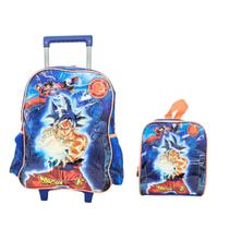 Kit Mochila com Rodinhas + Lancheira Térmica Dragon Ball Z Infantil