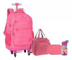 Kit Mochila Completo Barbie Juvenil 4 Rodinhas Alça Notebook Kit Mochila Completo Barbie Juvenil 4 Rodinhas Alça Notebook