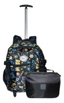 Kit Mochila Coração Love 2102 + Estojo Rodinhas Escolar Top