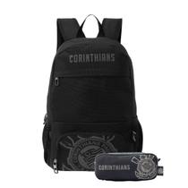 Kit Mochila Corinthians Costas Escolar Oficial Estojo Duplo
