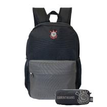 Kit Mochila Corinthians Esportiva Costas E Estojo Escolar