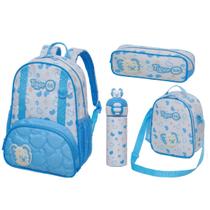 Kit Mochila Costa Lancheira Garrafa Térmica Estojo Tigor T Tigre Glow Pacific