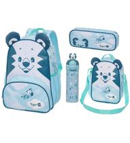 Kit Mochila Costa Lancheira Garrafa Térmica Estojo Tigor T Tigre Happy Pilot Pacific