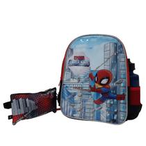 Kit Mochila Costa Mini Infantil Garrafa e Estojo Spider Man