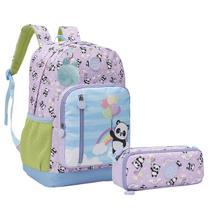 Kit Mochila Costa Panda College Estojo Duplo Feminina Xeryus