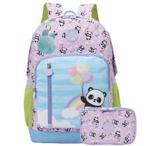 Kit Mochila Costas 16" Panda Balão Estojo Box Passeio Kit Mochila Costas 16" Panda Balão Estojo Box Passeio