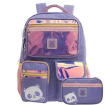 Kit Mochila Costas 16" Utility Panda Holográfica Estojo Box Kit Mochila Costas 16" Utility Panda Holográfica Estojo Box