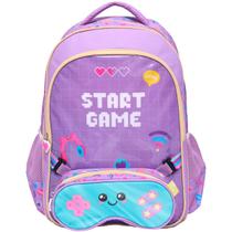 Kit Mochila Costas 17" Gamer Girl E Estojo Infantil Escolar