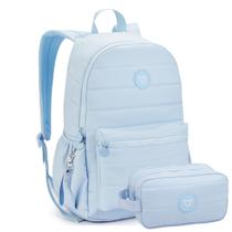 Kit Mochila Costas 18" Laptop Escolar Passeio Estojo Duplo