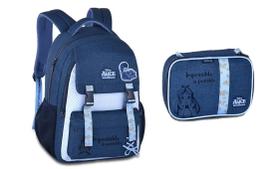 Kit Mochila Costas Alice País Das Maravilhas Estojo Box 2026 Alice Azulaço