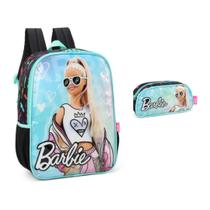 Kit Mochila Costas Barbie Fashion + Estojo Infantil