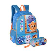 Kit Mochila Costas Bolofofos E Estojo Duplo Infantil - ul Kit Mochila Costas Bolofofos E Estojo Duplo Infantil - ul