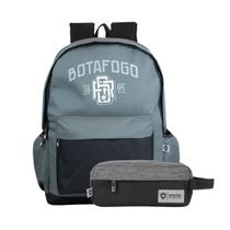 Kit Mochila Costas Botafogo Notebook Universitária E Estojo Cor:Preto
