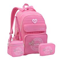 Kit Mochila Costas Color Up Glitter Lancheira Estojo Juvenil Kit Mochila Costas Color Up Glitter Lancheira Estojo Juvenil