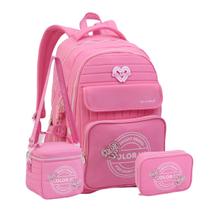 Kit Mochila Costas Color Up Lancheira Estojo Escolar Glitter Cor:Chiclete Kit Mochila Costas Color Up Lancheira Estojo Escolar Glitter Cor:Chiclete