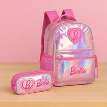 Kit Mochila Costas com Estojo Triplo - Barbie Luxo Holografica Kit Mochila Costas com Estojo Triplo - Barbie Luxo Holografica