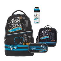 Kit Mochila Costas Com Lancheira Estojo E Garrafa Tigor Future Kit Mochila Costas Com Lancheira Estojo E Garrafa Tigor Future