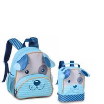 Kit Mochila Costas E Lancheira Infantil Bebê Cachorrinho Pet