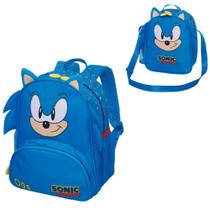 Kit mochila costas e lancheira sonic tiny - pacific