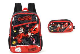 Kit Mochila Costas Enaldinho Trolagem 2026 Com Estojo Duplo Preto Enaldinho Yutuber Trolagem