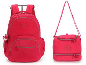 Kit Mochila Costas Escolar + Lancheira Térmica Pink UP4YOU