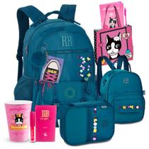 Kit Mochila Costas Estojo Box Amplo Lancheira Térmica RB